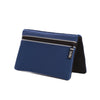 Bi-fold belt-less magnetic bum bag made of neoprene fabric in bold French blue block colour. Neoprene has a perforated sporty design aesthetic.  Waist bag contains 4 concealed magnets – one in each corner to secure to any waist band.